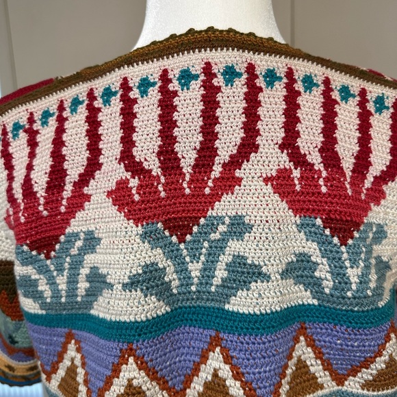 Peruvian Connection Sweater Art to Wear Pima Cotton Cardigan Size Medium - Picture 5 of 9